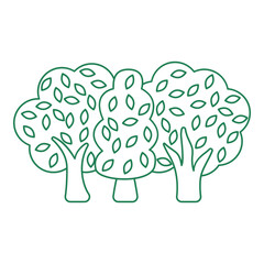 Forest line art. Vector illustration with sustainability theme and line art vector style. Editable vector element.