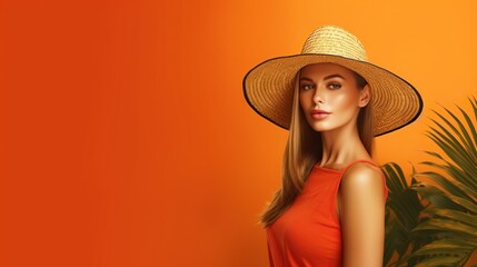 Portrait of a beautiful woman wearing hat 