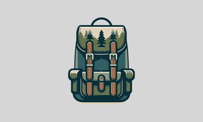 backpack vector illustration flat design