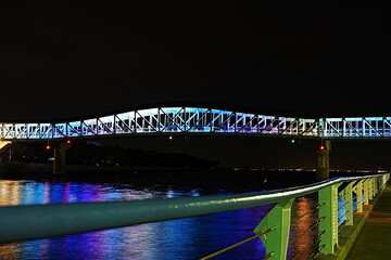 bridge at night Hakkeijima Sea Paradise