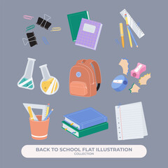 School Stationary Element Vector Illustration Illustration for Banner Back To School