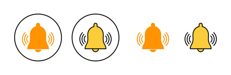 Bell Icon set for web and mobile app. Notification sign and symbol for web site design