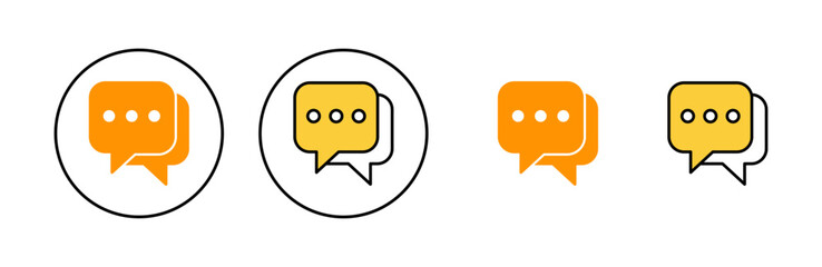 Chat icon set for web and mobile app. speech bubble sign and symbol. comment icon. message