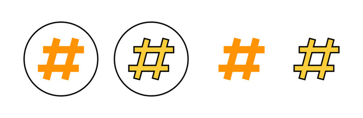 Hashtag icon set for web and mobile app. hashtag sign and symbol