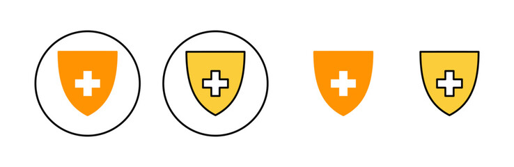 Fototapeta premium Health insurance icon set for web and mobile app. Insurance document sign and symbol