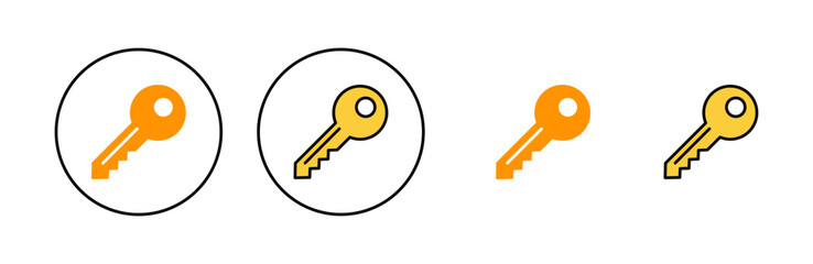 Key icon set for web and mobile app. Key sign and symbol.