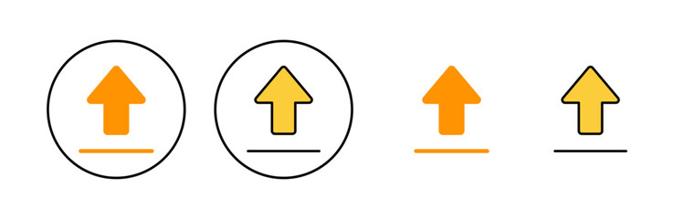 Upload icon set for web and mobile app. load data sign and symbol