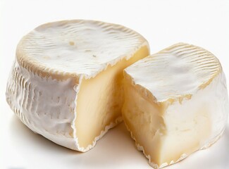 Brie cheese isolated, closeup photography