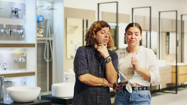  in plumbing department,middle-aged spouses thought about choosing suitable bathroom for apartment
