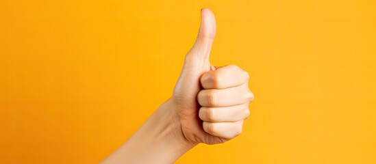 Woman thumbs up with hyper-flexible hand.