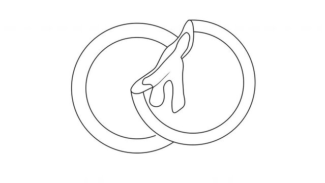 Animated sketch of the Hotteok icon, a typical Korean food