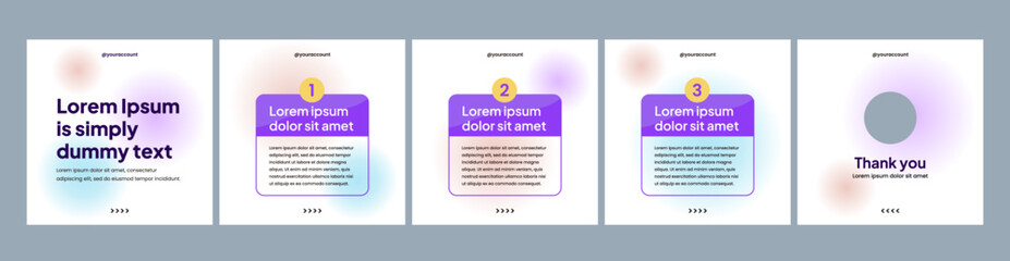 Simple editable carousel template for social media posts © Rozin