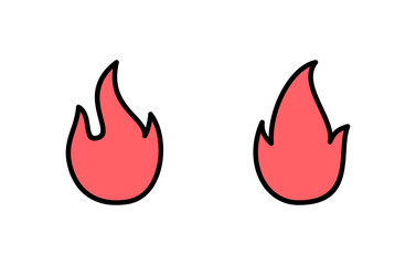 Fire icon set illustration. fire sign and symbol