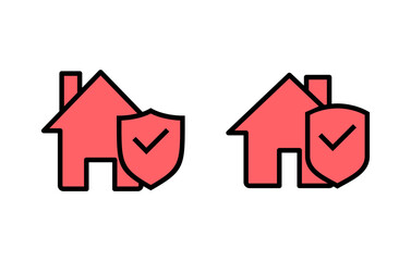 home insurance icon set illustration. home protection sign and symbol