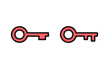 Key icon set illustration. Key sign and symbol.
