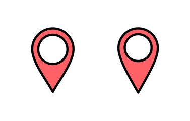 Pin icon set  illustration. Location sign and symbol. destination icon. map pin