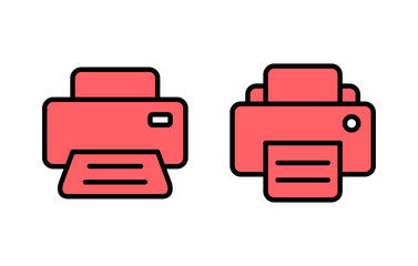 Print icon set illustration. printer sign and symbol