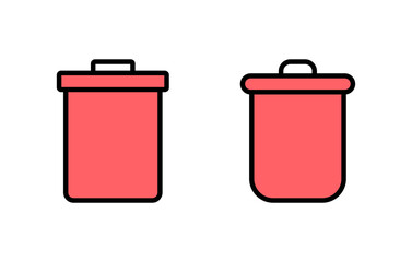 Trash icon set illustration. trash can icon. delete sign and symbol.