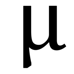 Mu Math Sign, Mathematic Sign and Symbol