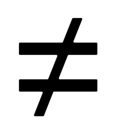 Not Equal Math Sign, Mathematic Sign and Symbol