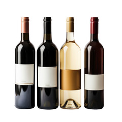 4 bottles of grape wine, no brand, white background