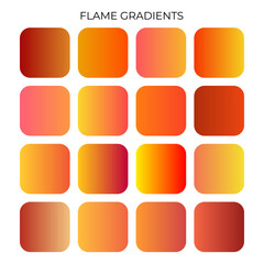 SET OF FLAME GRADIENT COLOR PALETTE