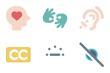 accessbility flat icon set bundle 04
