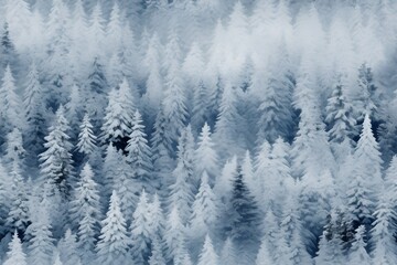Fototapeta na wymiar Blue Snowing Forest Pine Christmas Trees in Rows background, patterns, Horizontal, landscape, Christmas theme, Winter 