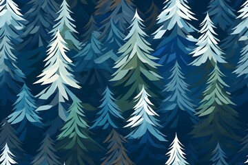 Blue and green Forest Pine Christmas Trees in Rows background, patterns, Horizontal, landscape, Christmas theme, Winter	