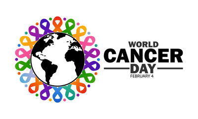 World Cancer Day Vector illustration. February 4. Holiday concept. Template for background, banner, card, poster with text inscription.