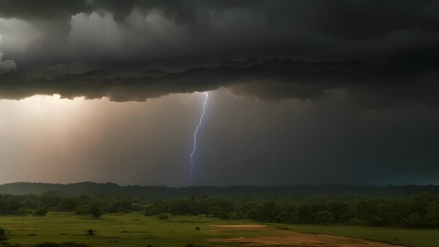 sound thunder echoing through landscape, common accompaniment heavy rainfall monsoon.