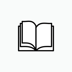 Book Icon. Library, Literary. Reference, Science Symbol - Vector. 