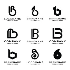 Initial letter B logo vector template