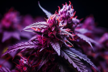 Purple Marijuana Plant Flower - obrazy, fototapety, plakaty