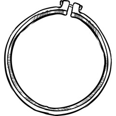 embroidery hoop handdrawn illustration © nikagraphic