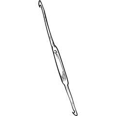 crochet hook handdrawn illustration