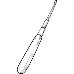 crochet hook handdrawn illustration