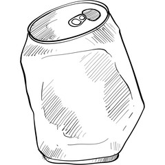 beverage cans handdrawn illustration