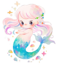 mermaid baby clipart