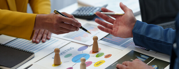 Business planning for marketing work, placing people, allocating employees in each department to...