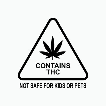 Contains THC Warning. Information Product, Tetrahydrocannabinol Symbol for Design and  Medical Websites, Presentation or Application. 