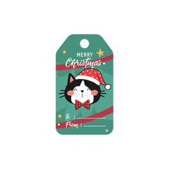 gift tags character christmas collection vector
