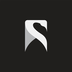 letter s white swan simple abstract logo vector