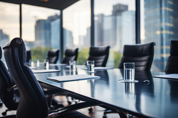 board room with a table and chairs