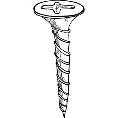 screw handdrawn illustration