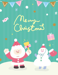 Merry Christmas holiday illustration social media sale poster greeting card banner cover packaging