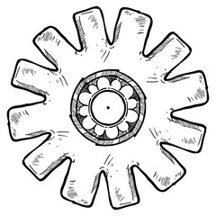 gears handdrawn illustration
