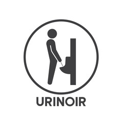 symbol of urinal, toilet sign, vector art.