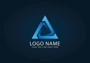 geometric shape triangle Prism Logo Design vector illustration