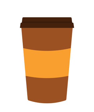 Simple Coffee To Go Icon in Paper Cup Flyer for Drink and Beverage Vector Illustration